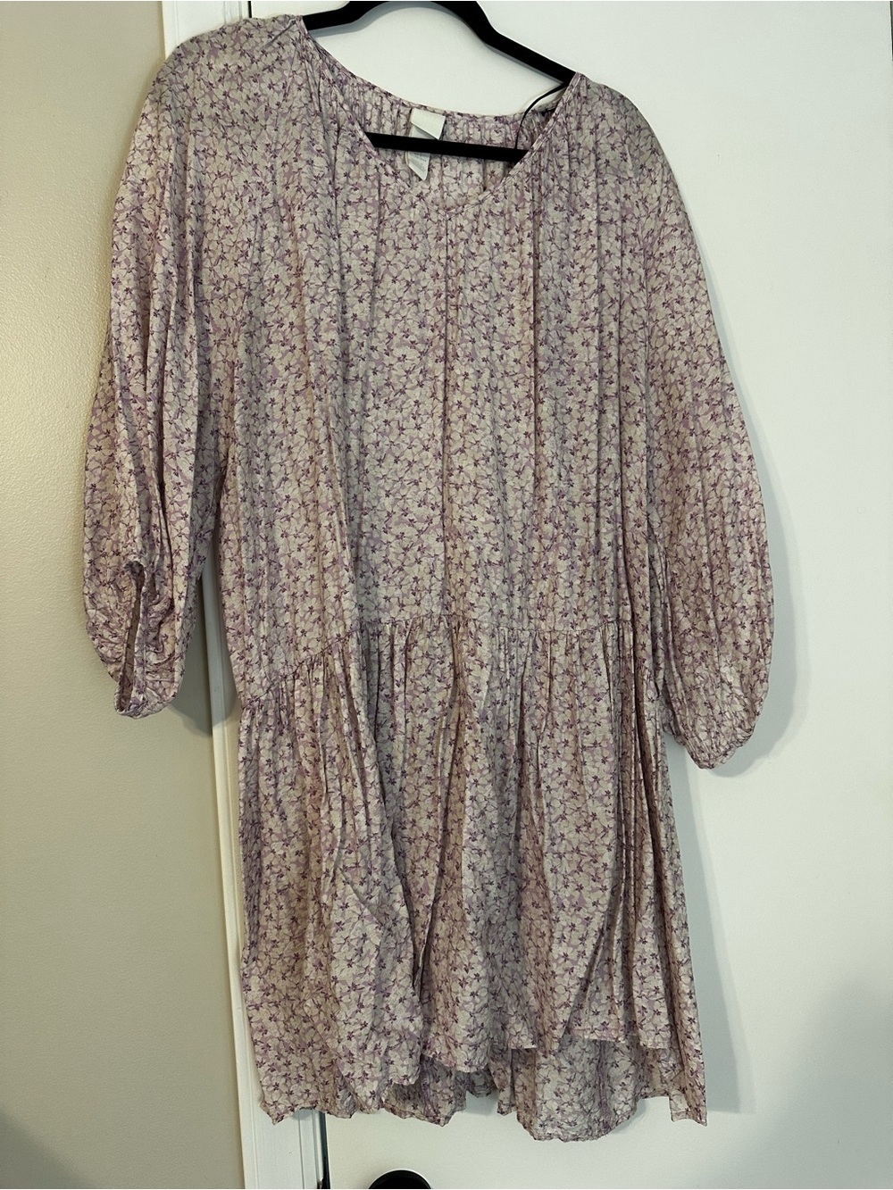 H&M purple and white floral dress - size large